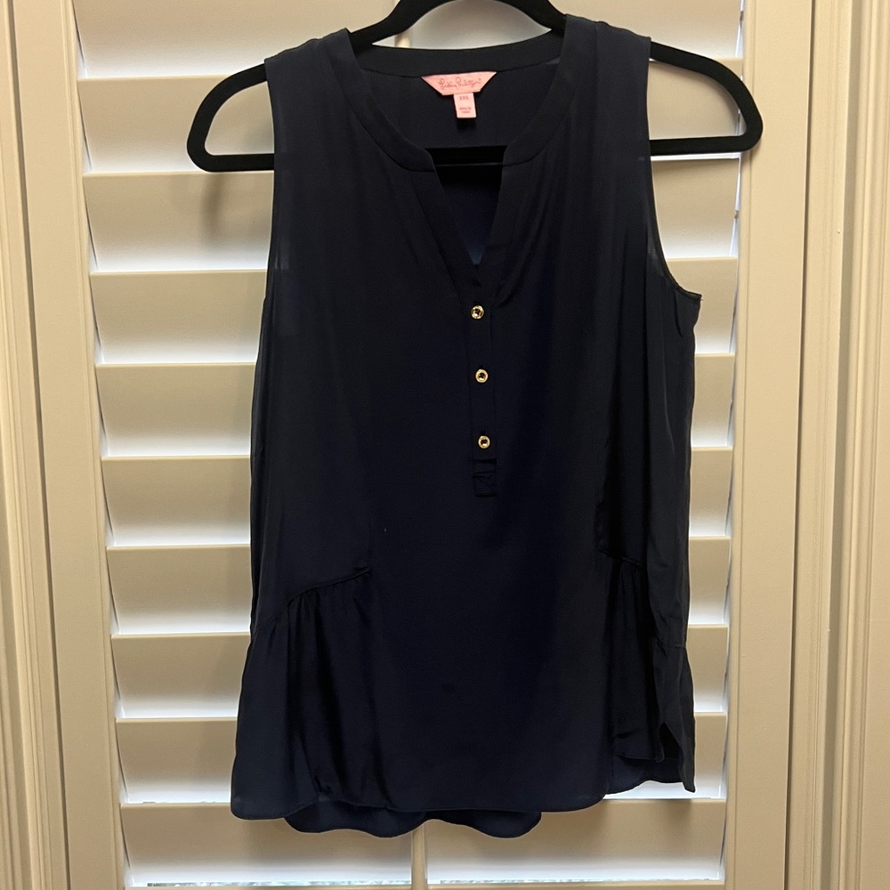 Lilly Pulitzer Silk Blouse Size 00 EUC